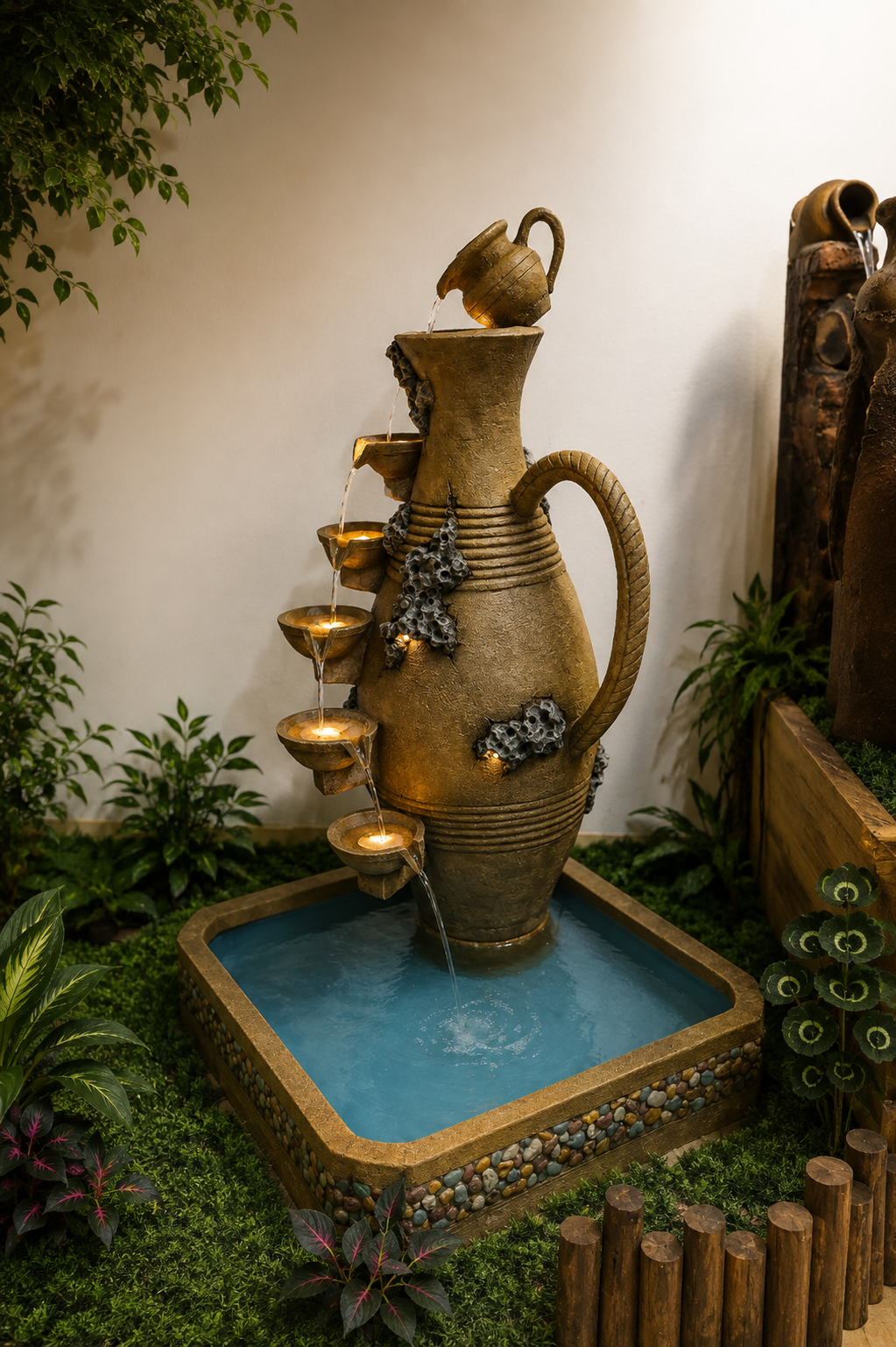 Zaragoza Jugs with Pond Fountain
