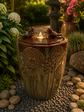 Aguadulce Glazed Ceramic Urn Shaped Fountain with Birds Sublime Colours