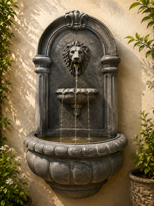 Cadij Lion Wall Hanging Water Feature