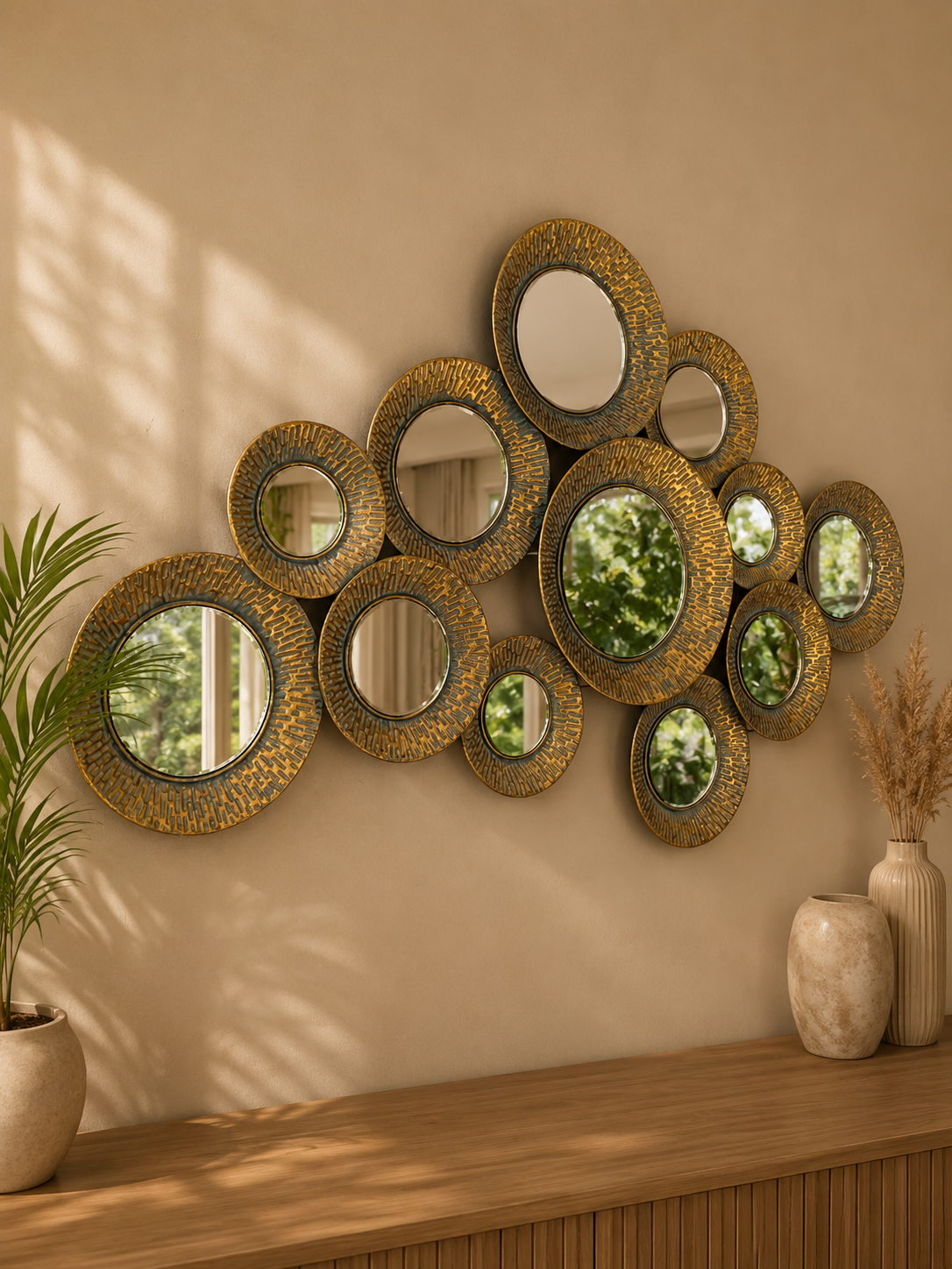 Mimosa Mirror Metal Wall Art