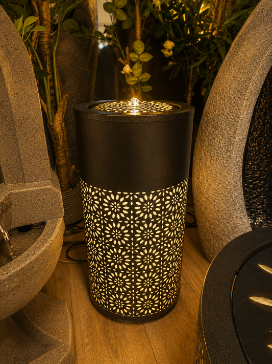 Peru Metal Outdoor & Indoor Water Feature with Lights and Electric Pump