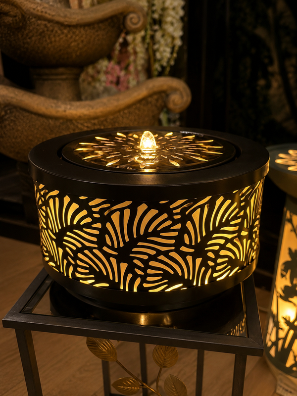 Salvador Metal Outdoor & Indoor Water Feature with Lights and Electric Pump