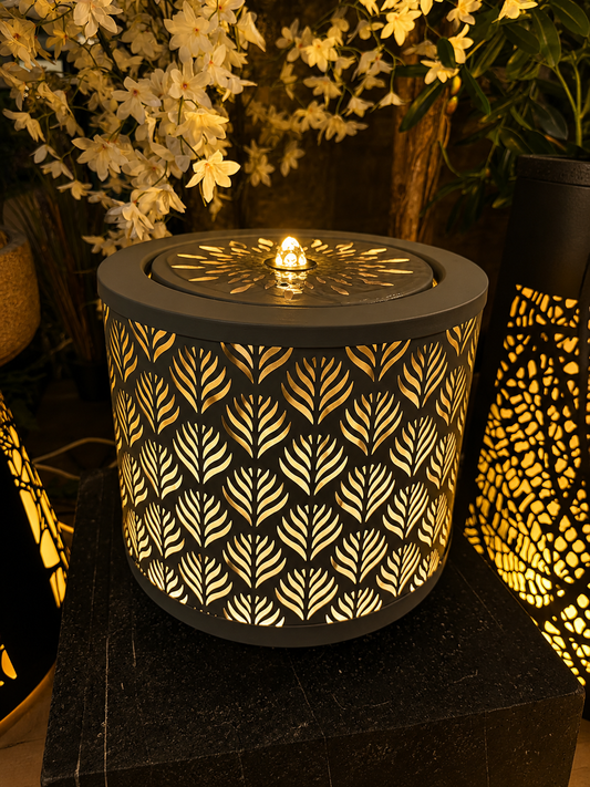 Ecuador Metal Outdoor & Indoor Water Feature with Lights and Electric Pump