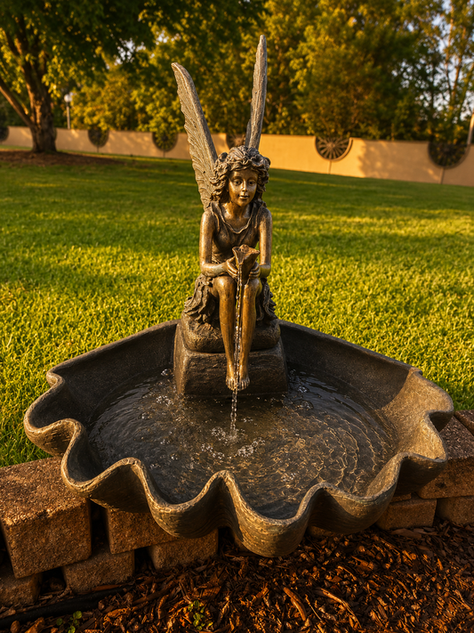 Fairy in a Shell Water Feature