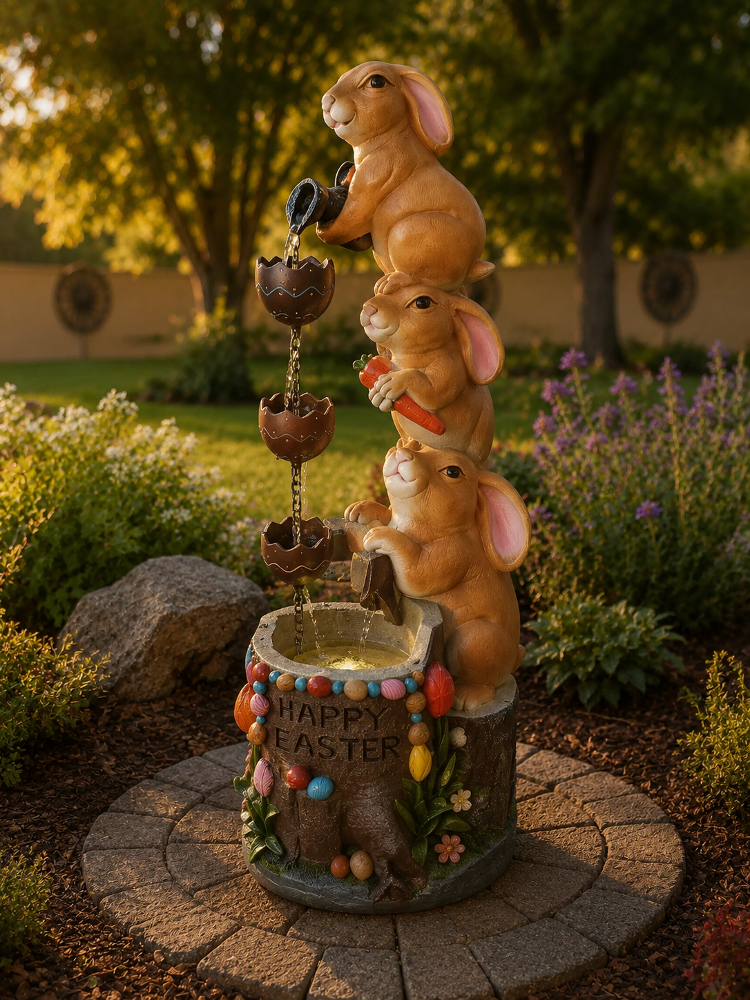 Printemps Bunnies Easter Fountain