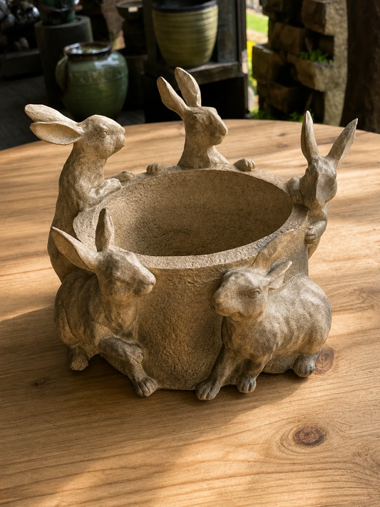 Amigas Bunny Party Planter - Candle Holder & Ornament