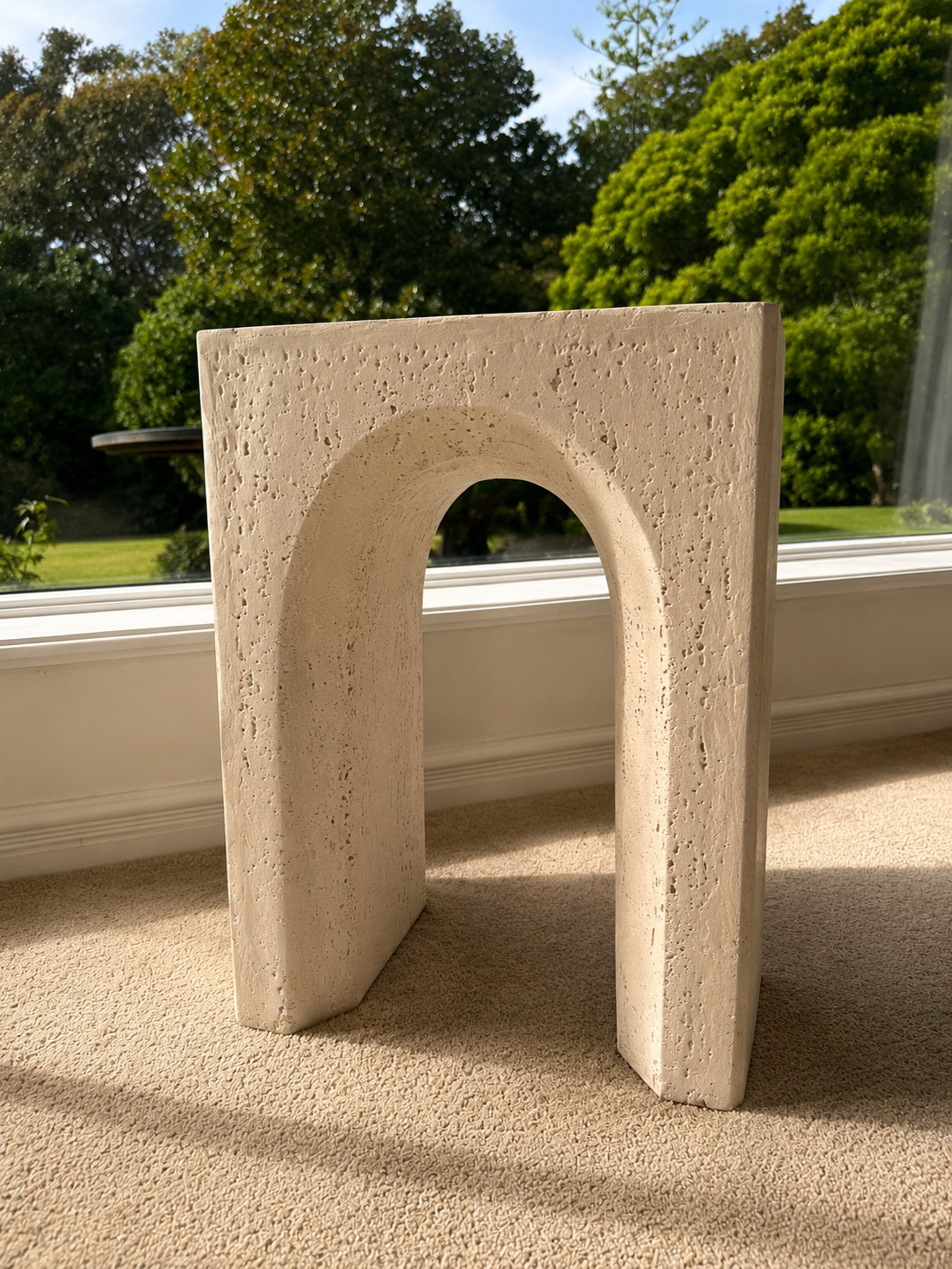 Salida MGO arch-shaped side table rustic white