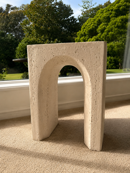 Salida MGO arch-shaped side table rustic white