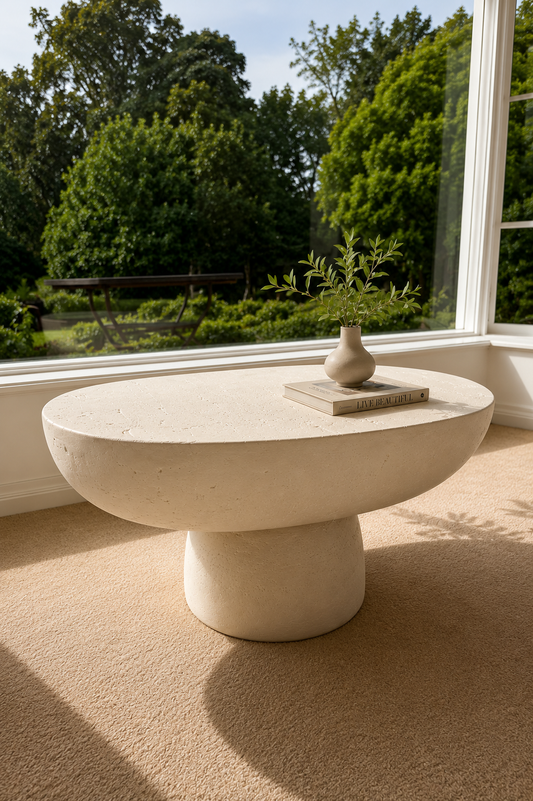 Mesa MGO centre table in rustic white