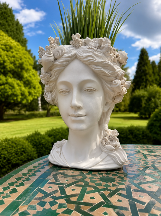 Donatella Statue Bust White Statement