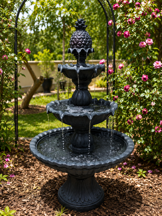 Lombardia 3-Tier Solar or Electric Water Fountain