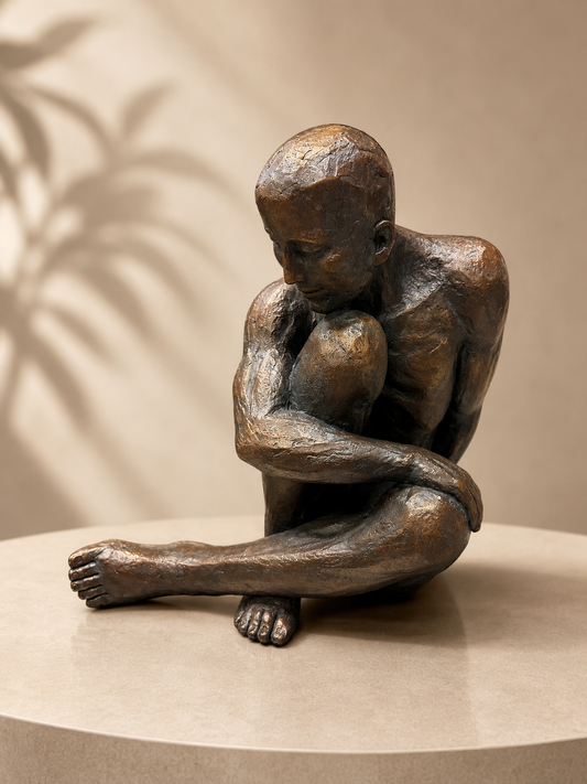 Guapo Sitting Man Copper Colour
