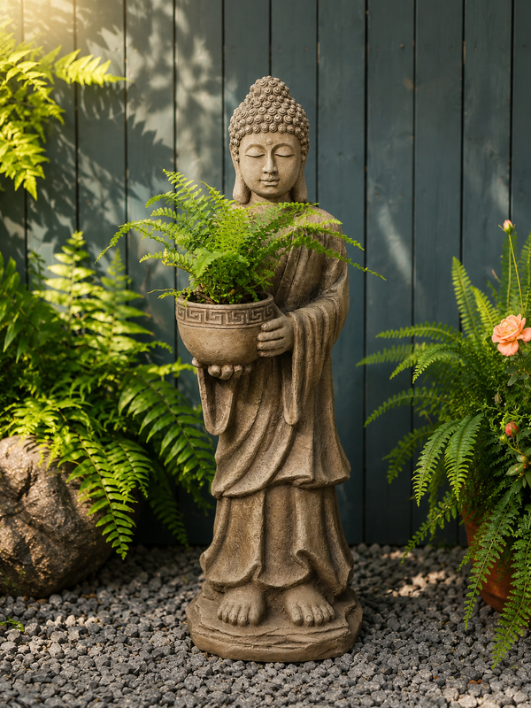 Devotion Standing Buddha Statue Planter
