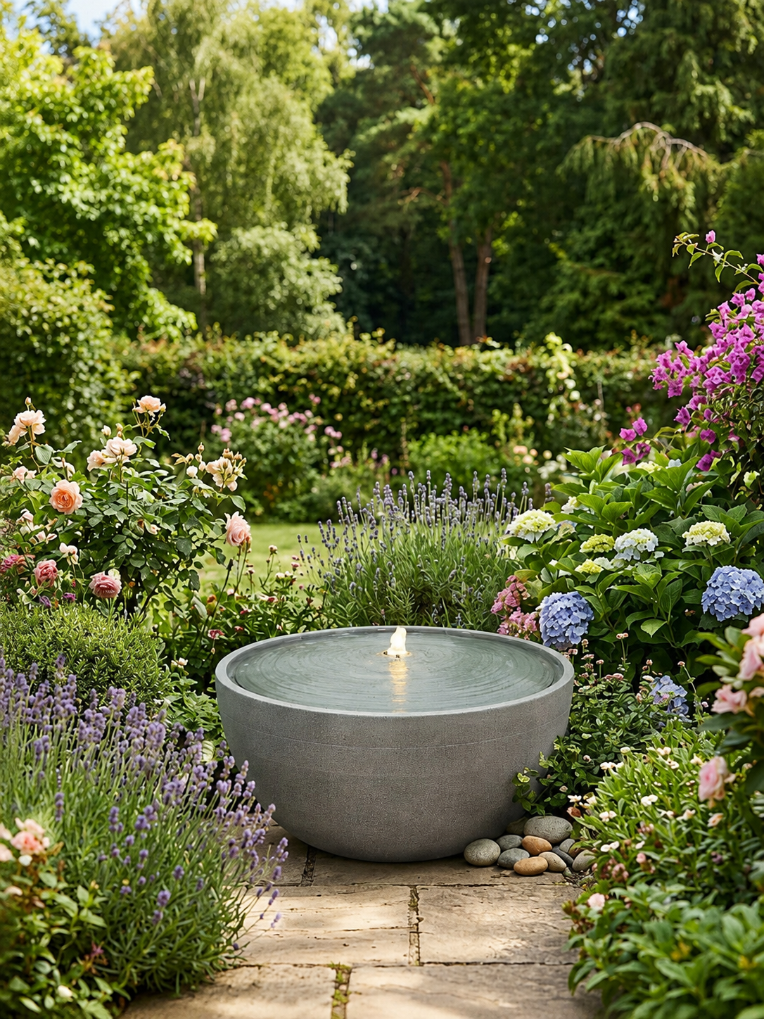 Glorenza Round Solar Fountain