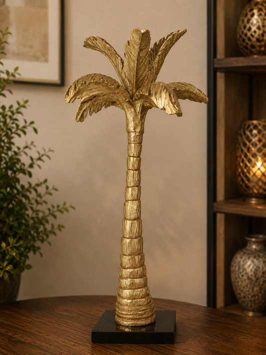Plamera Gold Palm Tree on Marble Base Sublime Table Decor New Design 2025