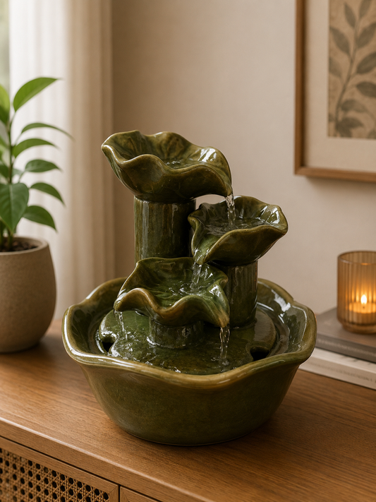 Leaves Porcelain Table Fountain