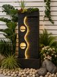 Tonga Lights & Water Combo Natural Wall Water Feature