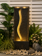 Maui Lights & Water Combo Natural Wall Water Feature Sublime Design