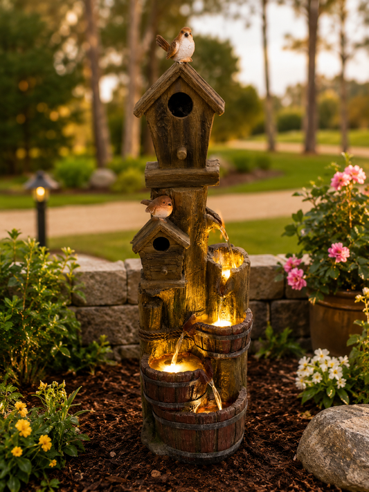 Prairie Abstract Birds Water Feature Exclusive Design Birds Nest 1 M Tall