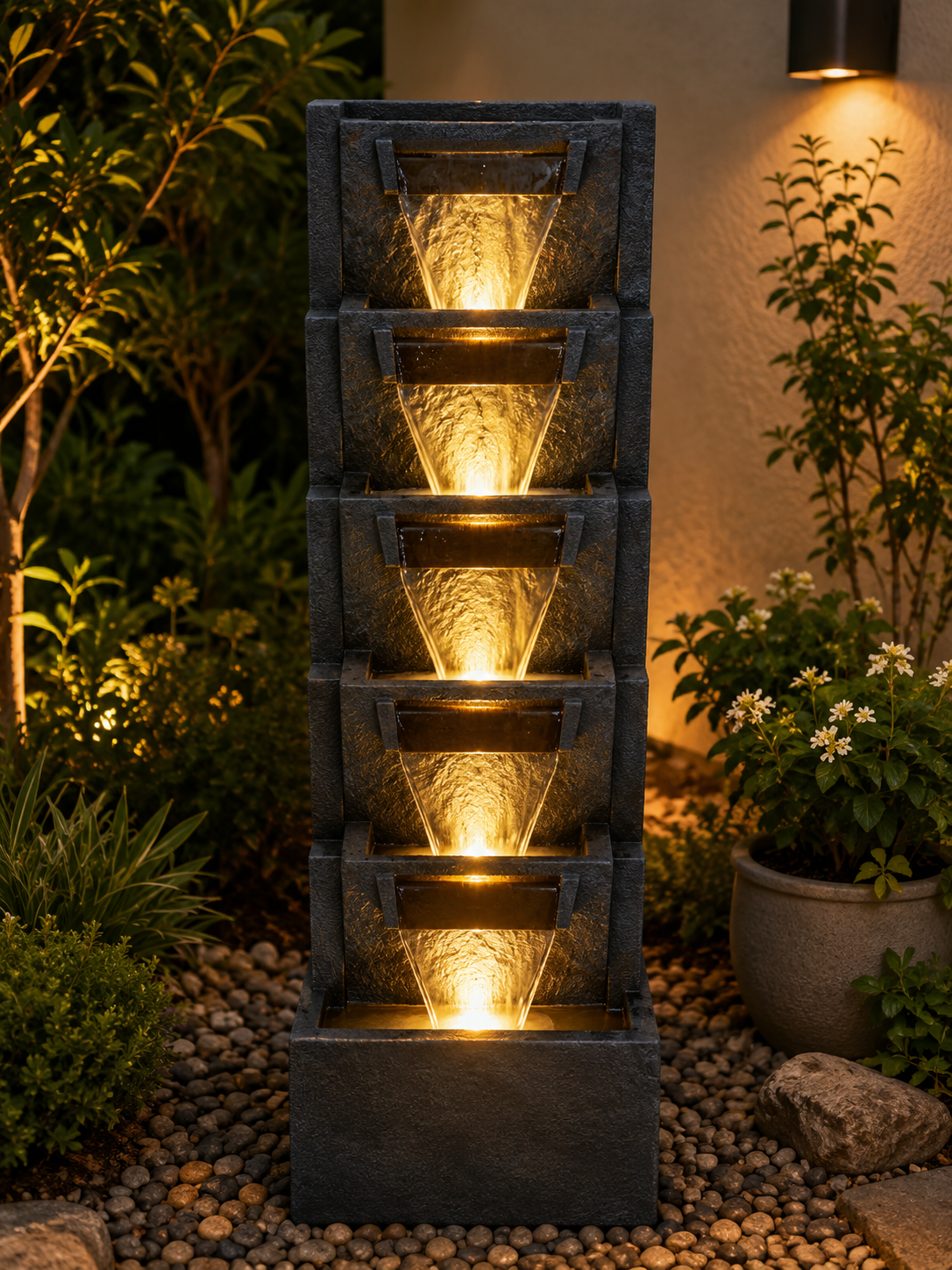 HALO Multi Drop Water Feature 1.4 Meter Tall Indoor & Outdoor Fountain