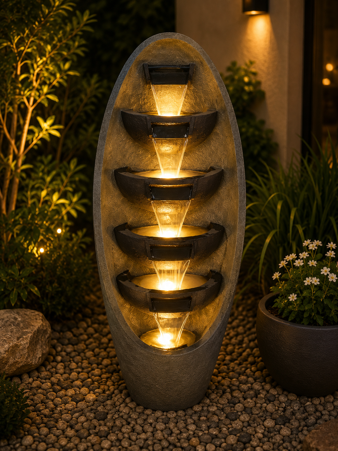 SPHERE Multi Drop Water Feature 1.4 Meter Tall Indoor & Outdoor Fountain