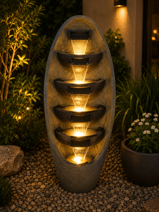 SPHERE Multi Drop Water Feature 1.4 Meter Tall Indoor & Outdoor Fountain