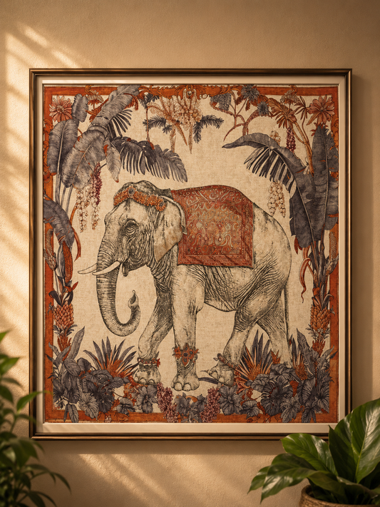 Majestic Elephant Printed Canvass Tapestry Texture Wall Art Marvel Collection March 2025