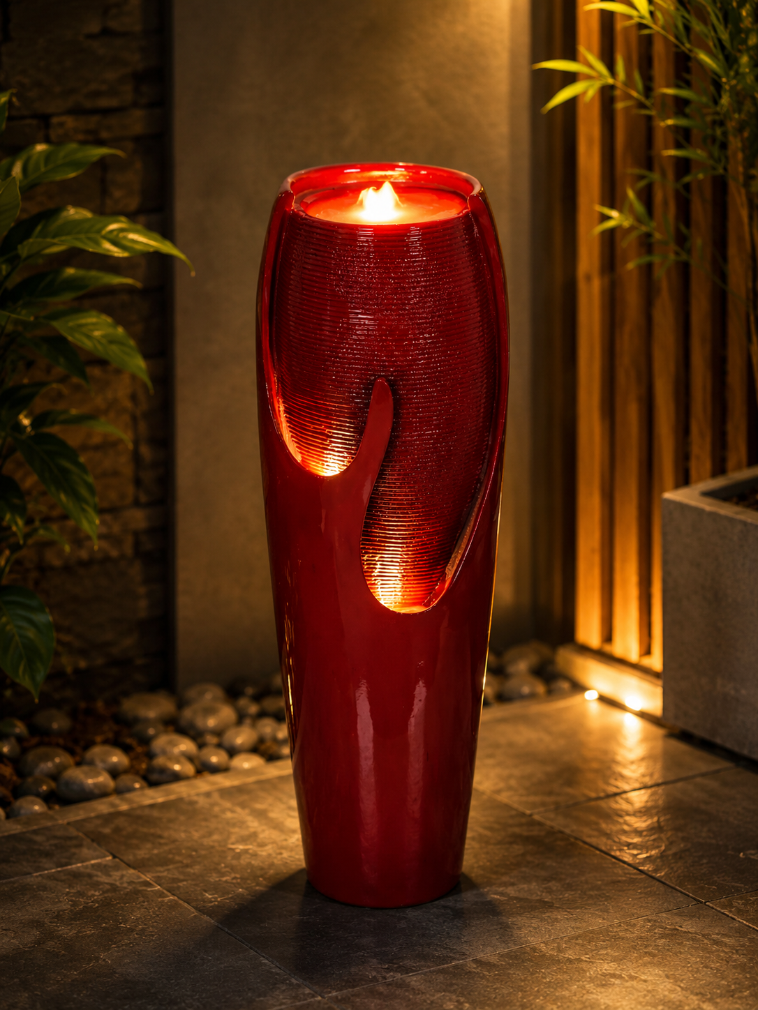 Rossa Mediterranean Red Ceramic Effect Water Feature