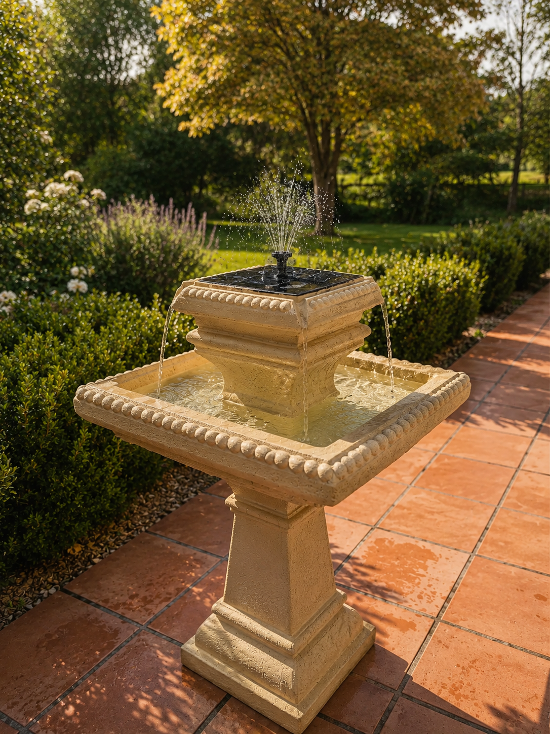 Girona Solar Bird Bath Fountain