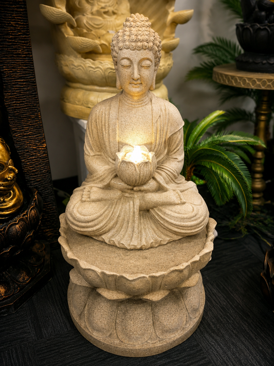 Friendship Buddha Water Feature 1 Meter Tall Outdoor Unique Colour