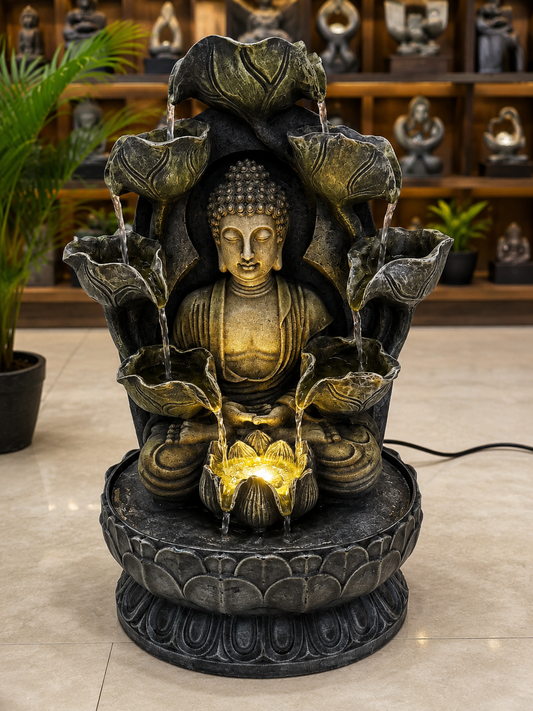 Calmness Buddha Tabletop  Water Feature 56cm Tall Indoor Fountain Unique Colour