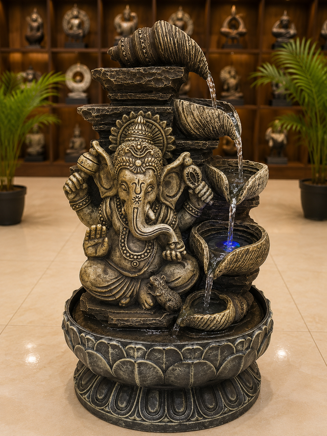 Vitality Ganesh Tabletop  Water Feature 54cm Tall Indoor Fountain Unique Colour