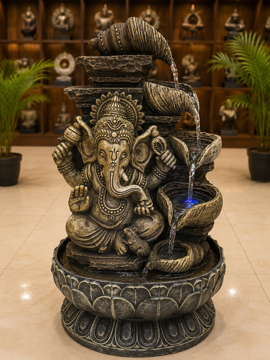 Vitality Ganesh Tabletop  Water Feature 54cm Tall Indoor Fountain Unique Colour