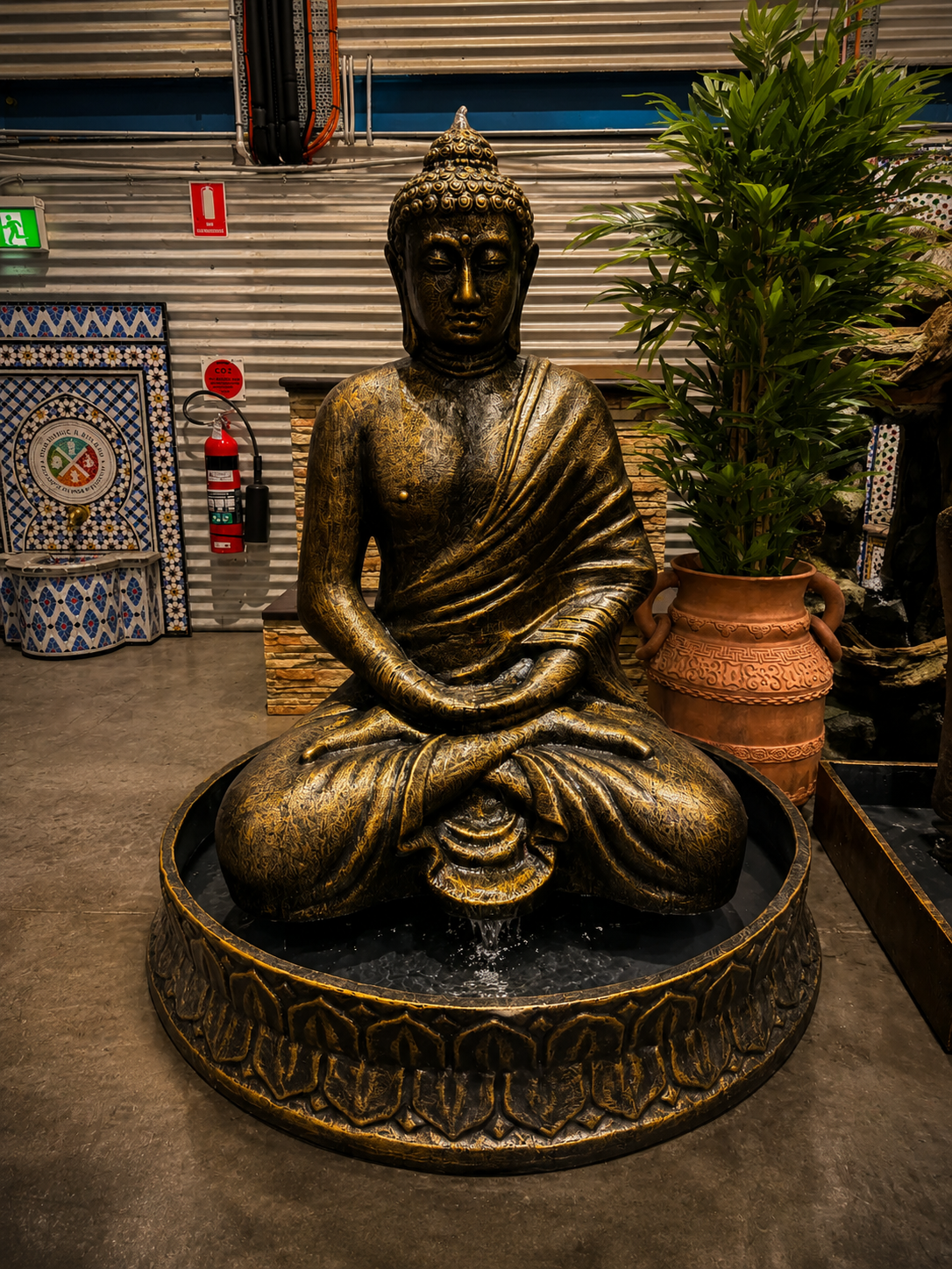 Samsara Masterpiece Buddha Water Feature with Pond Base
