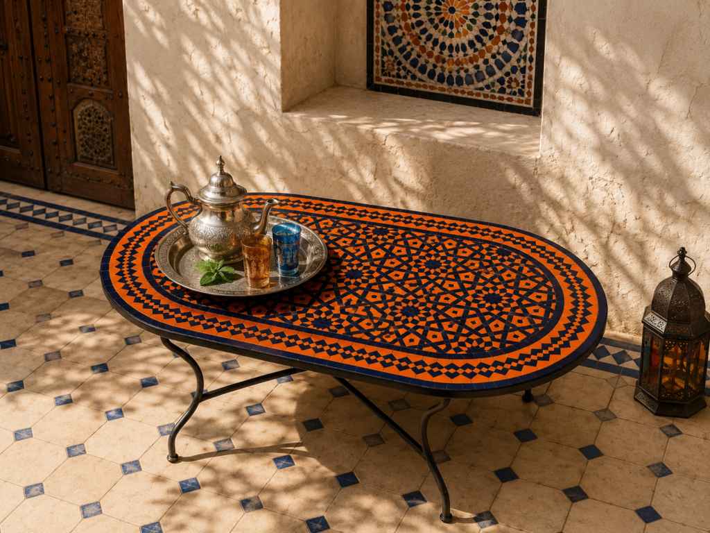 Handmade Moroccan Zellige Mosaic Table — MT0026