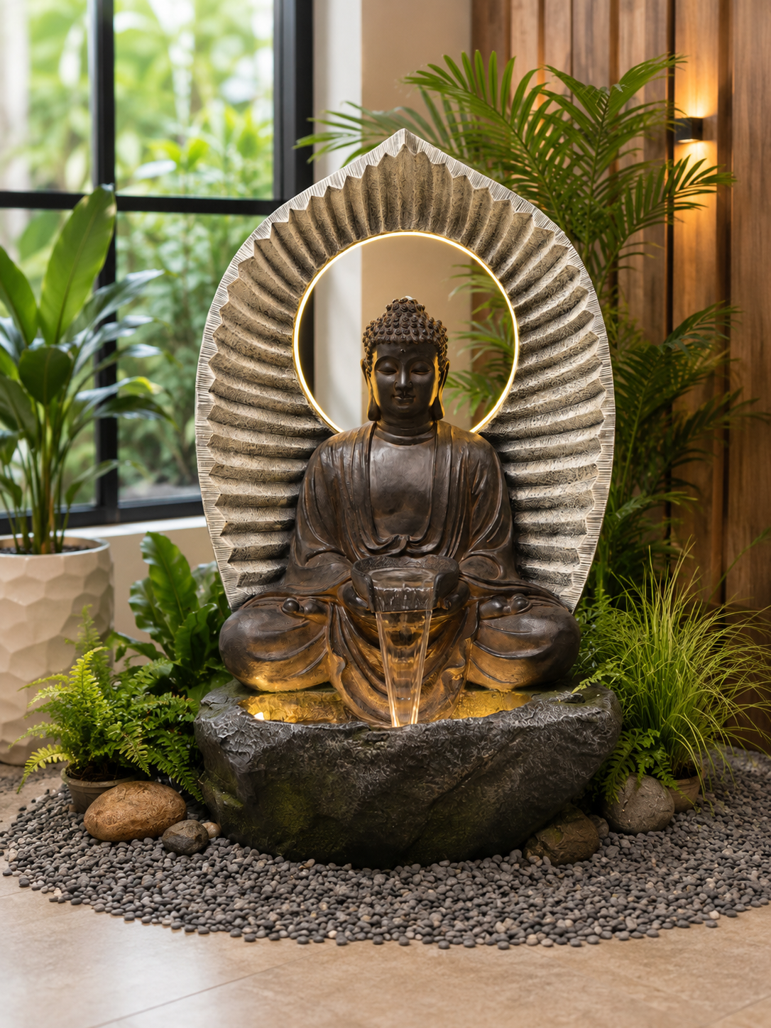 Bliss Masterpiece Buddha Water Feature with Rain