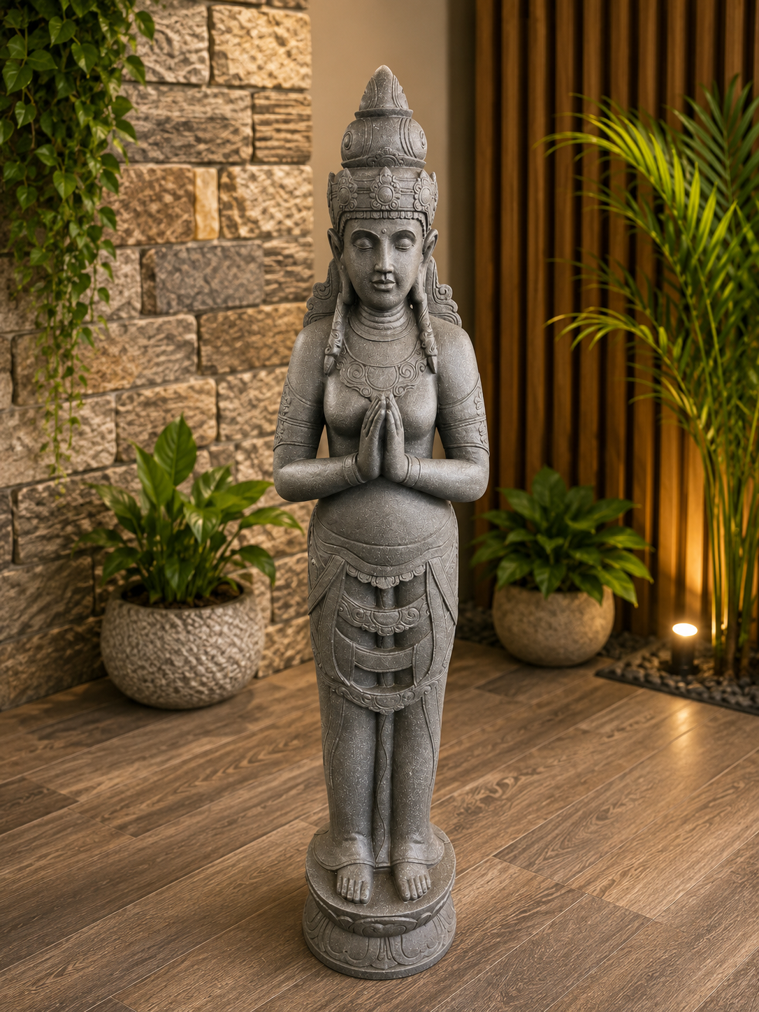 Tagong Standing Buddha Statue Sublime Volcanic Colour Tall Statue