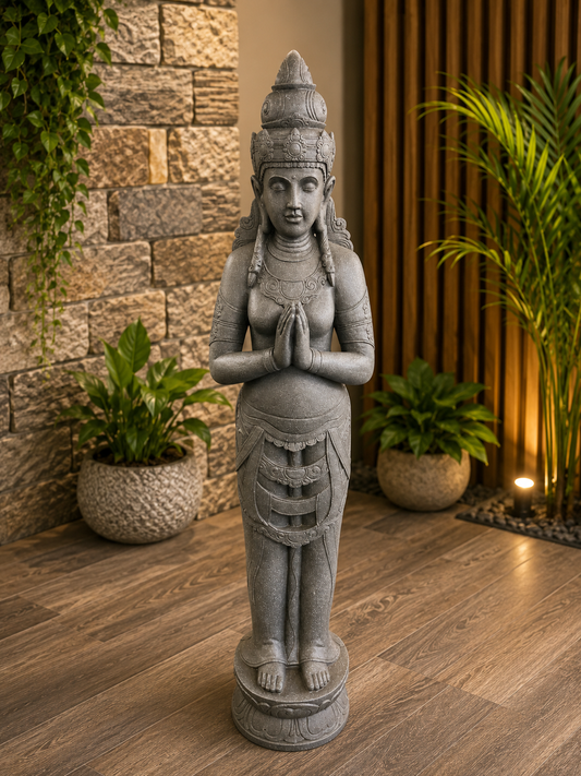 Tagong Standing Buddha Statue Sublime Volcanic Colour Tall Statue