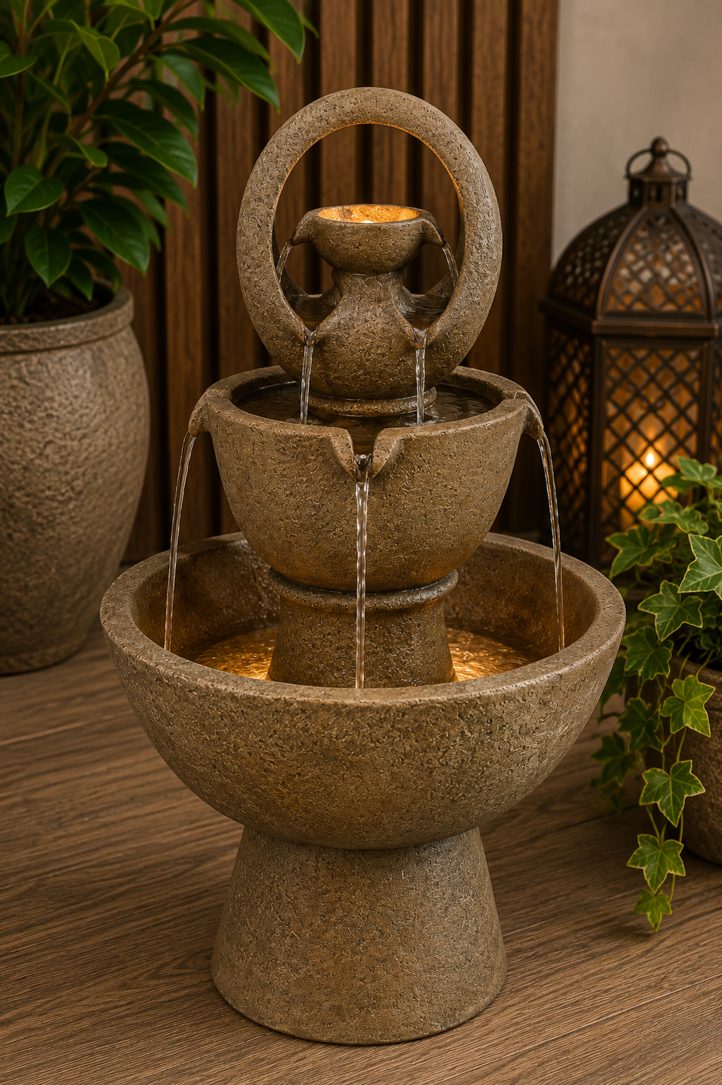 San Matteo Traditional Spanish Stone Heritage Multi Layered Fountain