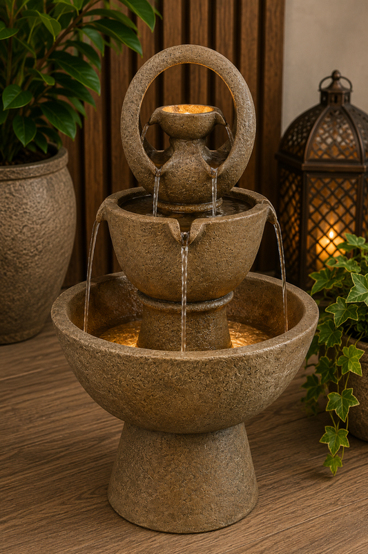 San Matteo Traditional Spanish Stone Heritage Multi Layered Fountain