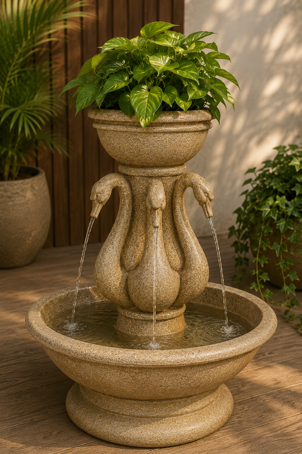 Olivenza Swans Water Feature Italian Heritage Design Fountain