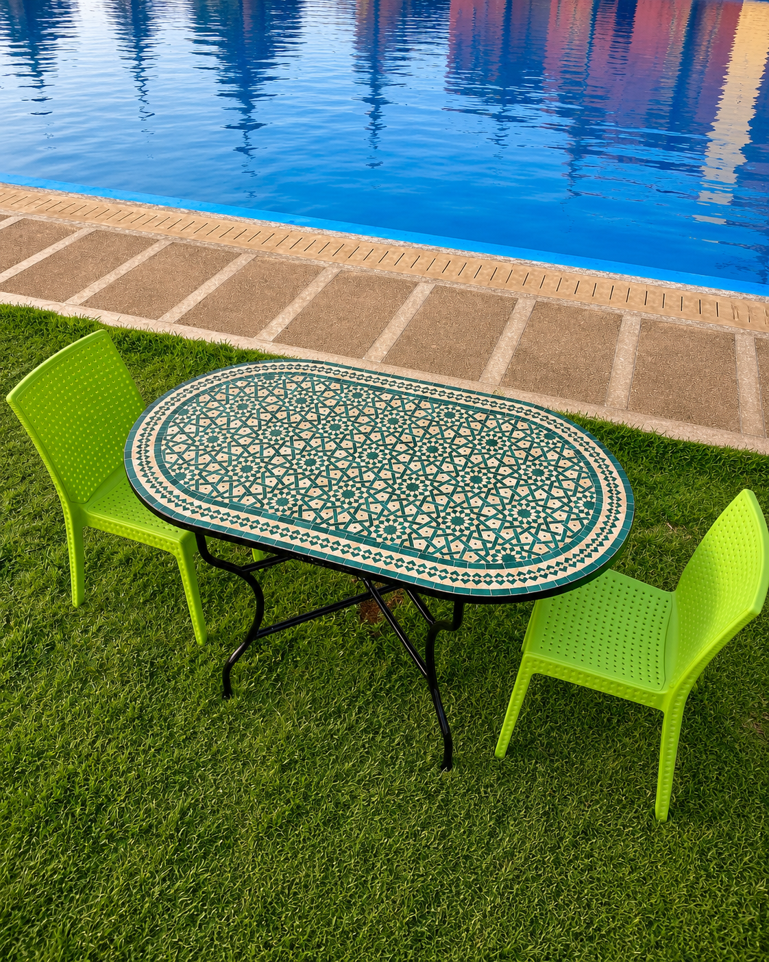 Amazing dinning Table, Moroccan Mosaic Table,  Oval table, outdoor-indoor Mosaic Table, Large Mosaic Table, 100% handcrafted, free shipping