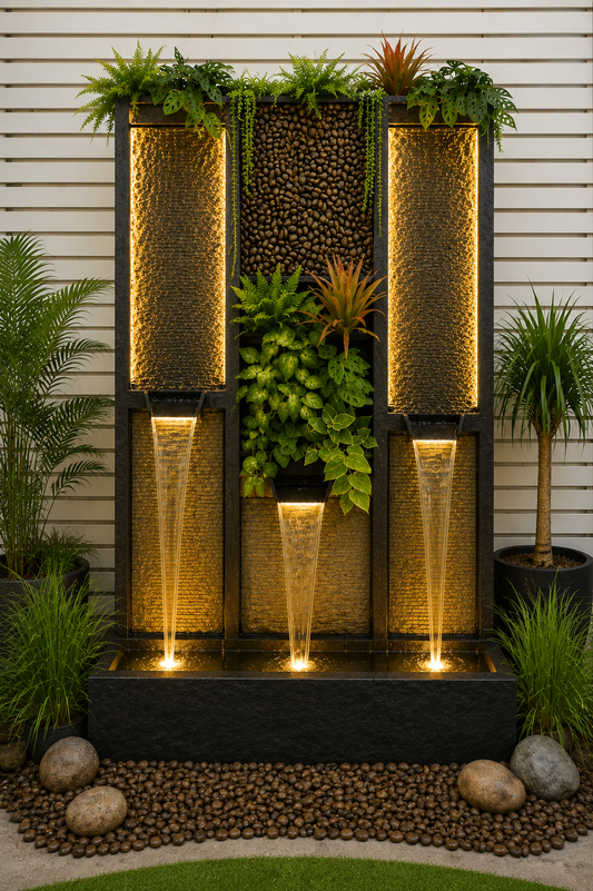 Eden Extra Large Natural Wall Water Feature with Plants