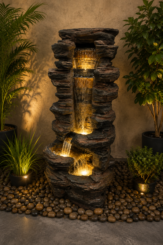 Rapid Falls Driftwood Fountain Volcanic Rocks Colour Beautiful Sound Water Feature