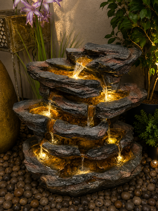 Ceniza Driftwood Fountain Volcanic Rocks Colour Beautiful Sound Water Feature