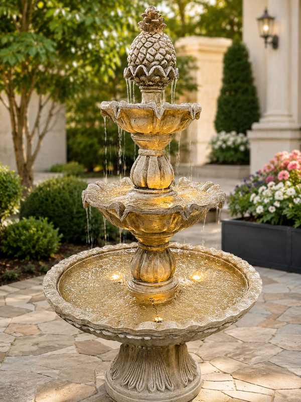 Murcia Stone Effect 5-Tier Electric Powered Tiered Water Fountain