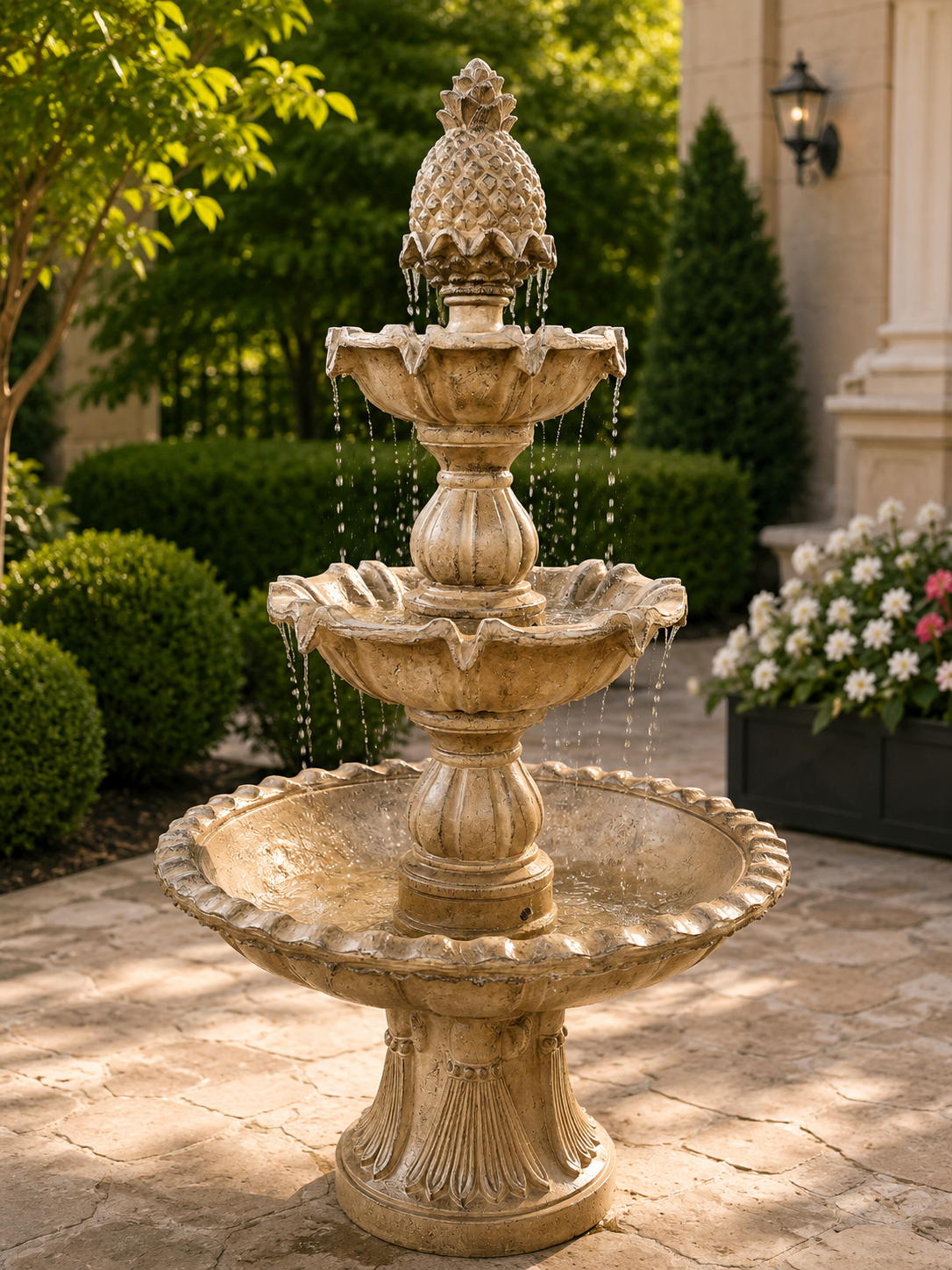 Canaria Stone Effect 3-Tier Electric Powered Tiered Water Fountain
