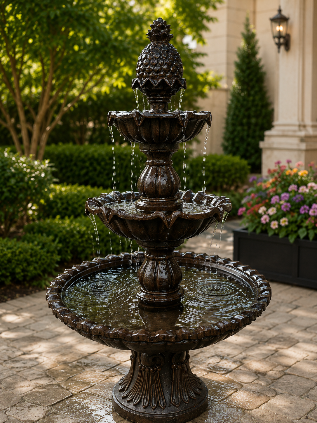 Toledo Stone Effect 5-Tier Electric Powered Tiered Water Fountain