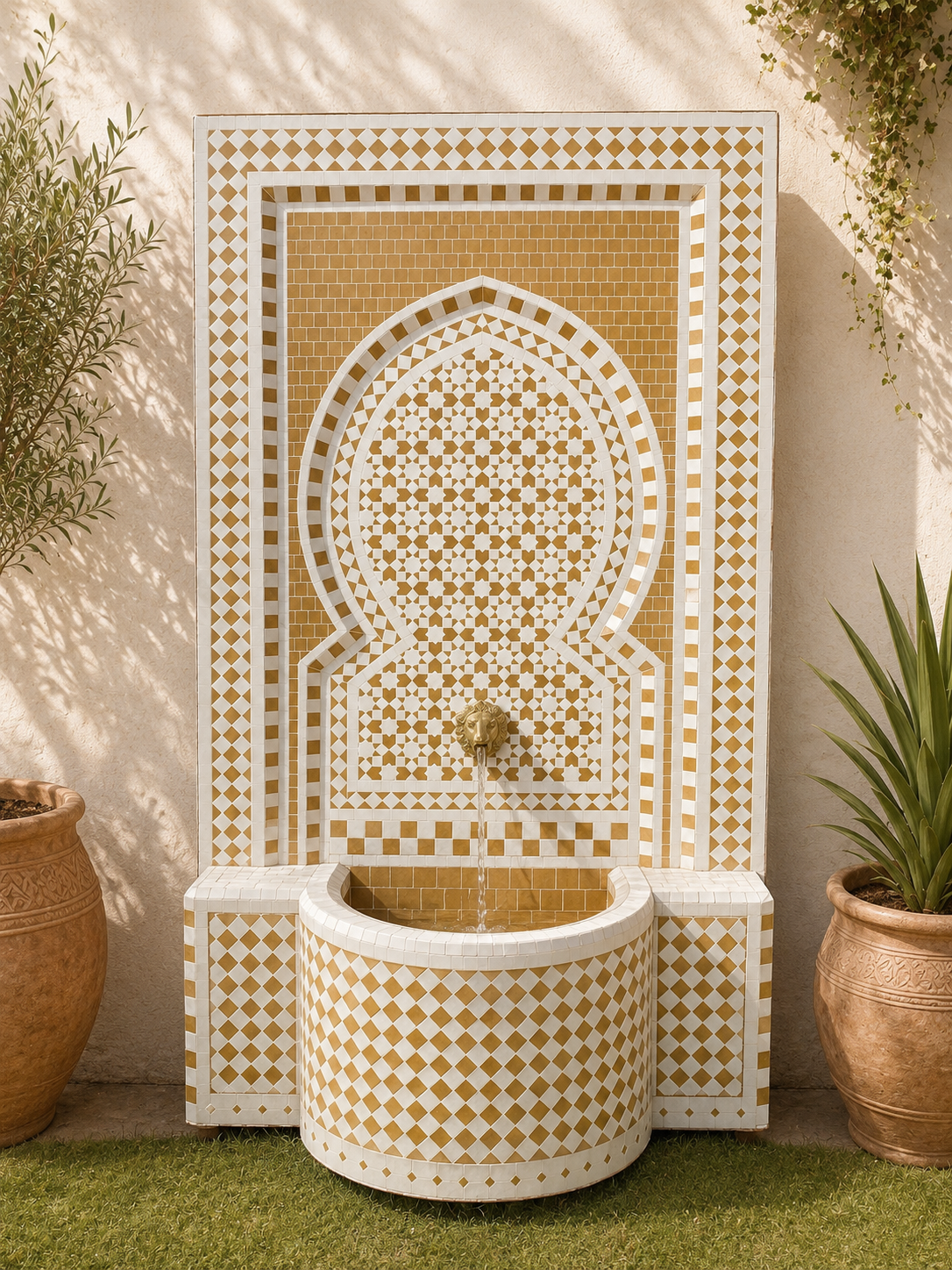 CUSTOMIZABLE mosaic Fountain 100% handcrafted for indoor and outdoor built with mid century mosaic styling.