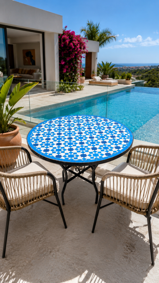 Handmade Moroccan Zellige Mosaic Table — MT0057